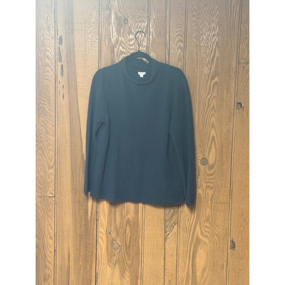 Pure Jill Slate Blue Cowl Neck Lightweight Knit Sweater Size L